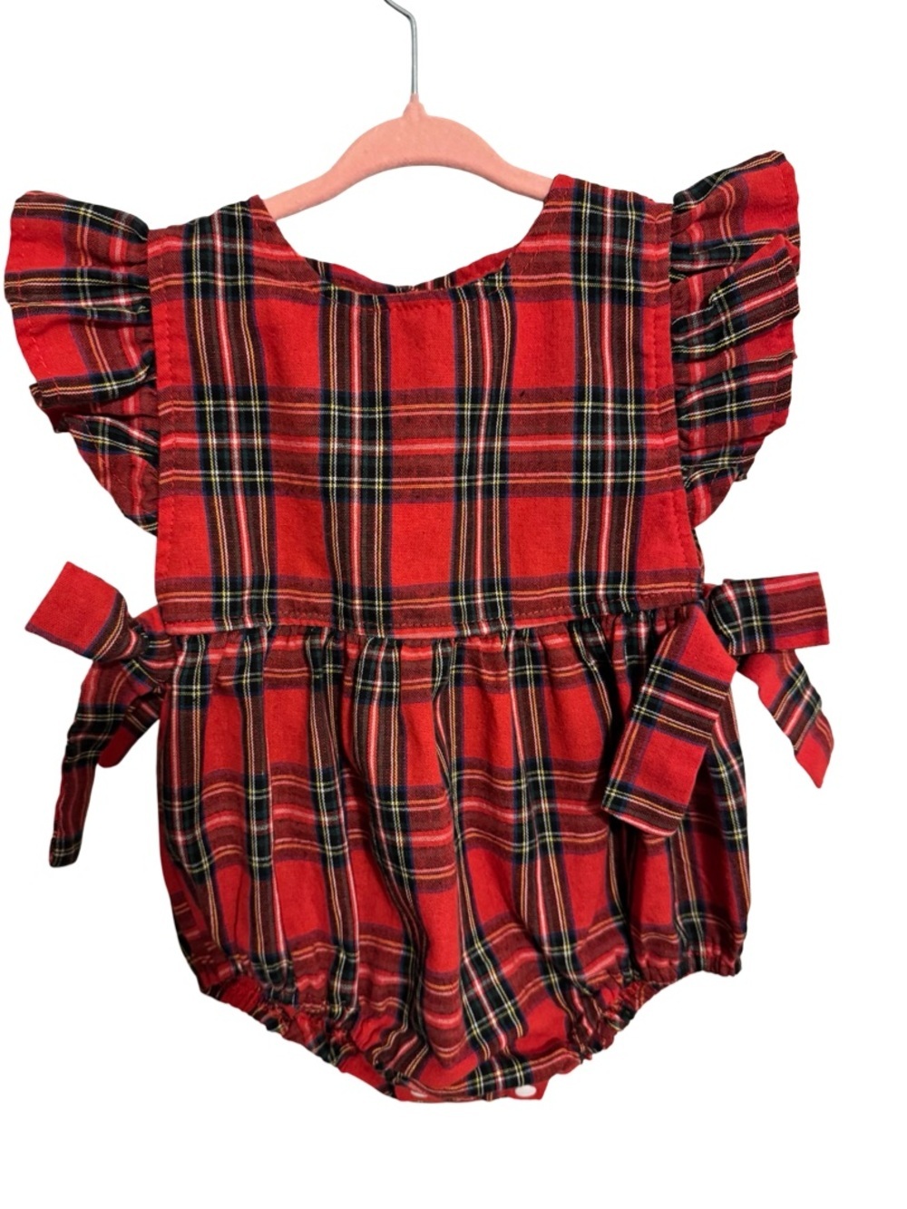 Tartan Plaid Bubble Romper Dress 12–18 Months Holiday Christmas Outfit Baby Girl